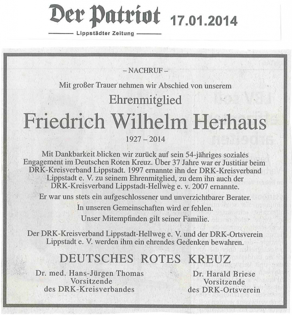 2014-02-17 - Todesanzeige Herhaus